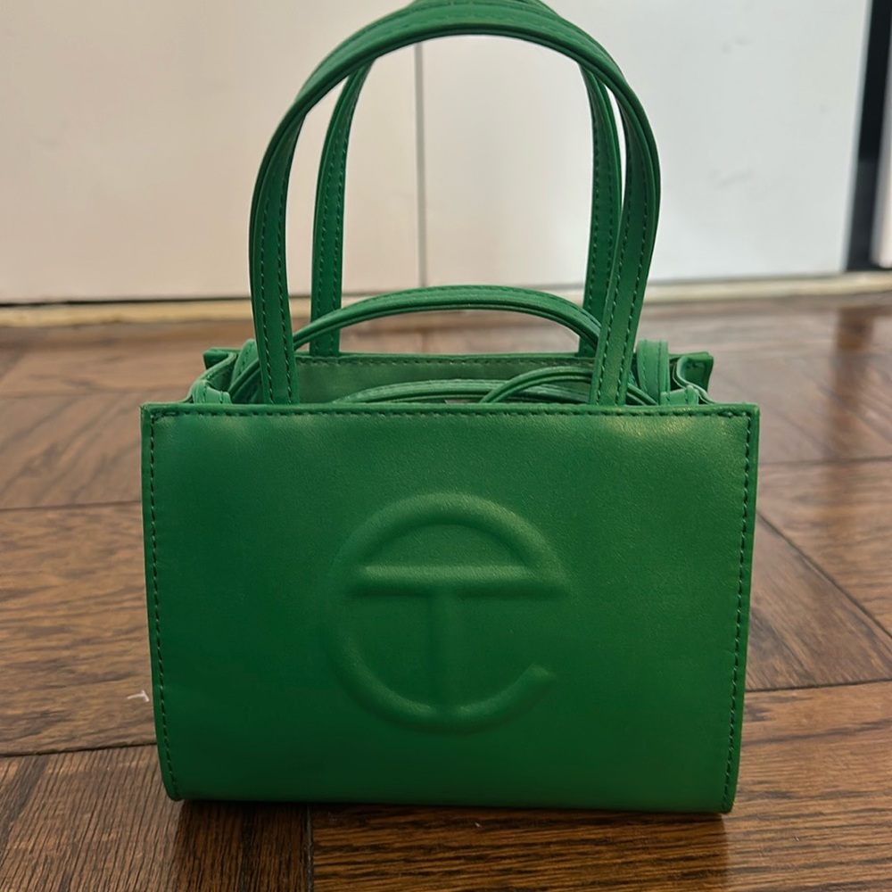 Telfar Small Shopping Bag in “Greenscreen”